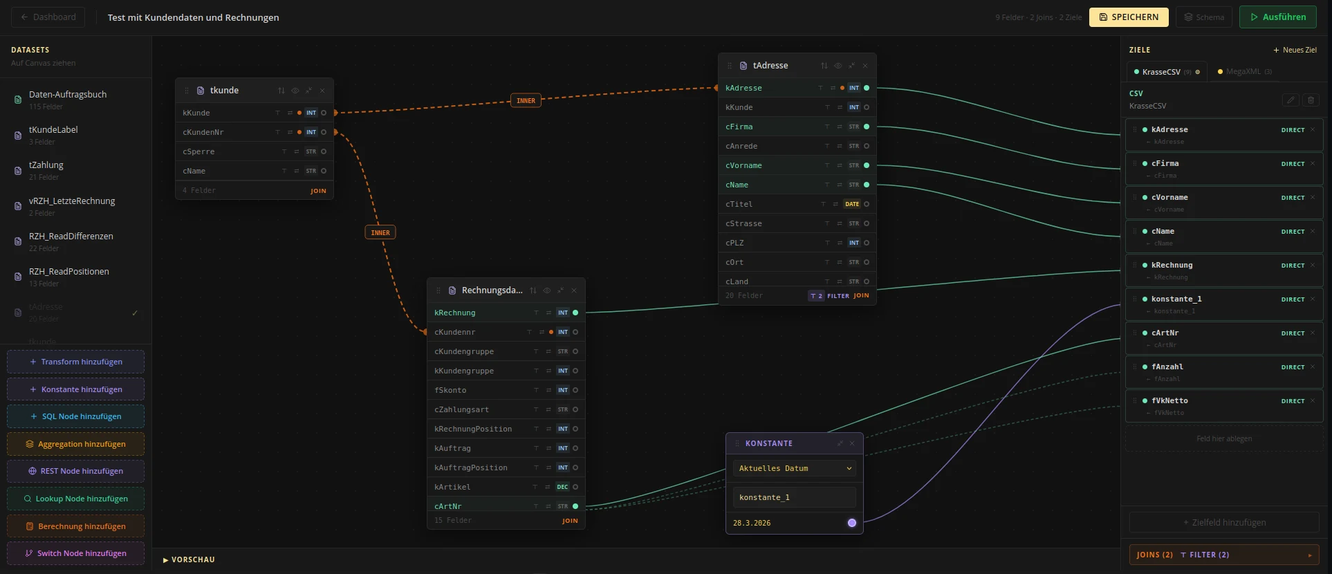 Datenmonster Mapping Editor mit visueller Datenzuordnung